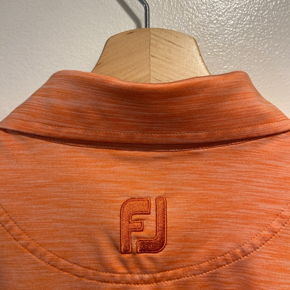 FootJoy FJ Heather Light Orange S/S Desert Springs Golf Polo Shirt Men’s L *FLAW - Picture 4 of 13